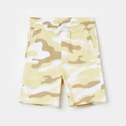 Fame Forever by Lifestyle Kids White & Beige Cotton Camouflage Shorts-image-36