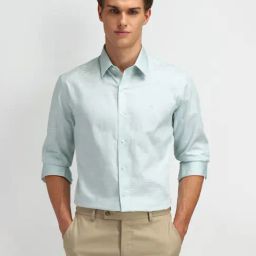 Arrow New York Green Cotton Slim Fit Printed Shirt-image-72