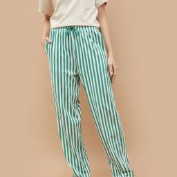 Ginger by Lifestyle White Cotton Regular Fit Stripes Pyjamas-picture-16
