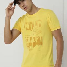 Wildcraft Yellow Cotton Regular Fit Printed T-Shirt-picture-15