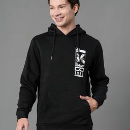 Red Tape Black Regular Fit Graphic Hoodie-image-79