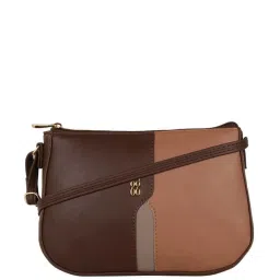 Baggit Brown Color Block Medium Sling Handbag image 1