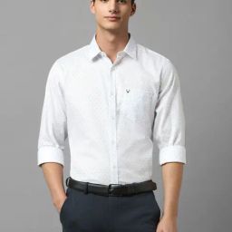 Allen Solly White Cotton Slim Fit Printed Shirt-image-20