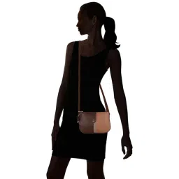 Baggit Brown Color Block Medium Sling Handbag image 2