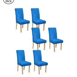 Cortina Set Of 6 Blue Printed Chair Covers-image-20
