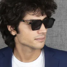 Ted Smith Grey Square UV Protection Unisex Sunglasses-image-99