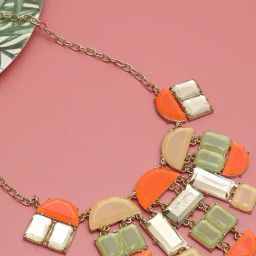 SOHI Multicolor Designer Stone Necklace-image-33