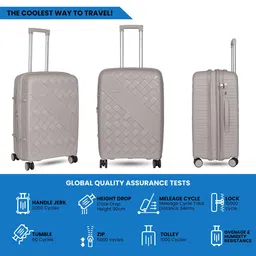 Polo Class Set Of 2 Textured Hard Sided Trolley Suitcase with Vanity image 3