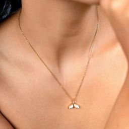 Johori White Shell Mermaid Tail Chain Necklace-38