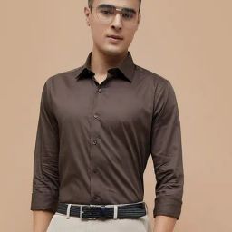 Code By Lifestyle Brown Slim Fit Shirt-image-36