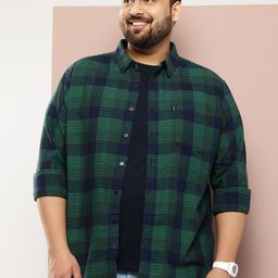 Sztori Plus Size Pure Cotton Checked Casual Shirt-image-42