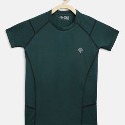 CHIMPRALA Boys Green Solid Round Neck Sports T-shirt-image-49