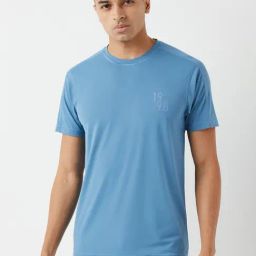 Wildcraft Teal Cotton Regular Fit Printed T-Shirt-image-40