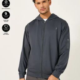 Styli Grey Regular Fit Sports Hoodies-22