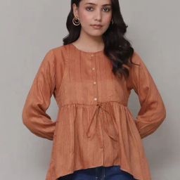 aarke Ritu Kumar Rust Striped Top-picture-43