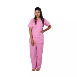 LOYAL NEEDS Y Neck Short Sleeves Double Stitch Scrub Suit Customised Polycotton Fabric FSYBP XL Size For Female-image-67
