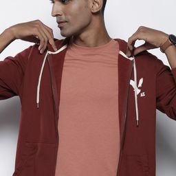AMERICAN EAGLE OUTFITTERS Men Maroon Hooded Sweatshirt-picture-54