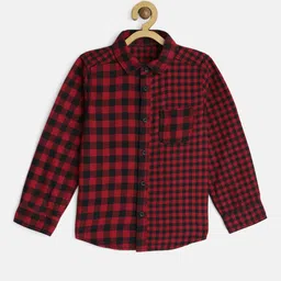 mothercare Boys Red & Black Regular Fit Checked Casual Shirt-image-26