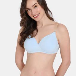 Zivame Light Blue Half Coverage Wireless Backless Bra-image-67