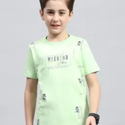 Monte Carlo Kids Green Printed T-Shirt-picture-37