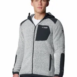 Columbia White & Black Regular Fit Colour Block Reversible Hoodie-image-22