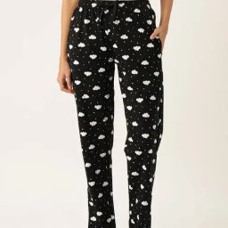 Leading Lady Black Printed Lounge Pants-picture-42