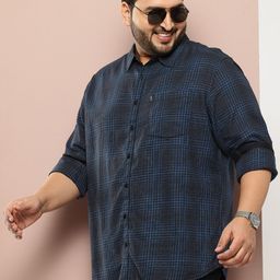Sztori Plus Size Pure Cotton Checked Casual Shirt-image-48
