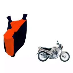 Auto Pearl Waterproof Two Wheeler Cover For Kinetic GF 170 (Orange & Blue)-image-39