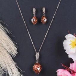 Jewelz chain & pendant with stud earrings for girls & women-13