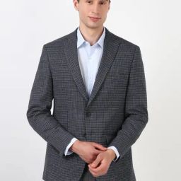 Peter England Grey Regular Fit Self Pattern Blazer-image-47
