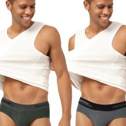 Freecultr Seaweed Green & Ash Grey Comfort Fit Briefs - Pack of 2-picture-24