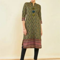 Soch Green Printed Straight Kurta-image-16
