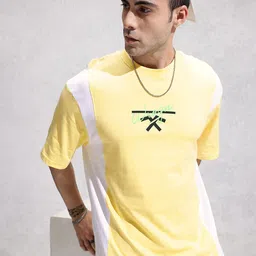 WROGN Brand Logo Printed Drop-Shoulder Sleeves Pure Cotton Oversized Fit T-shirt-picture-35