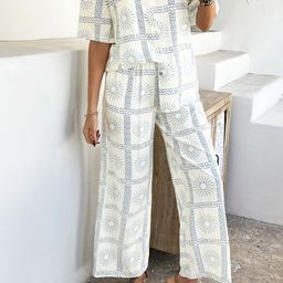 JC Mode Printed Shirt Collar Shirt With Trousers Co-Ords-image-25