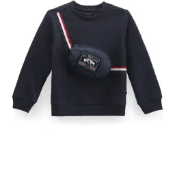 U.S. Polo Assn. Kids Blue Solid Full Sleeves Sweatshirt with Attached Fanny Pack-picture-25