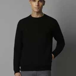 Louis Philippe Black Cotton Regular Fit Sweatshirt-image-101