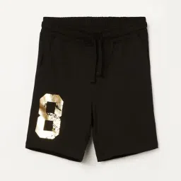 Fame Forever by Lifestyle Kids Black Cotton Printed Regular Fit Shorts-picture-0