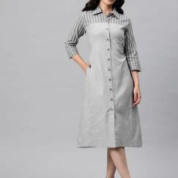 Cottinfab Grey Stripes Dress-picture-10