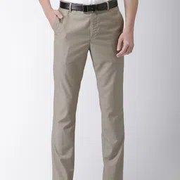 Arrow Men Brown Tapered Fit Solid Formal Trousers-picture-41