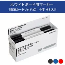 Kokuyo Approx. 2.1x2.6 mm Direct Ink Cartridge Type Medium Tip Whiteboard Marker, PM-BF502RX6 x 3 image 2