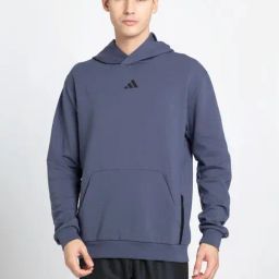 Adidas Blue Regular Fit Hooded Sweatshirt-image-109