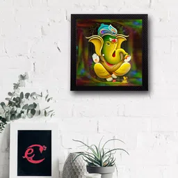 eCraftIndia Multicoloured Lord Ganesha UV Wall Art-image-47