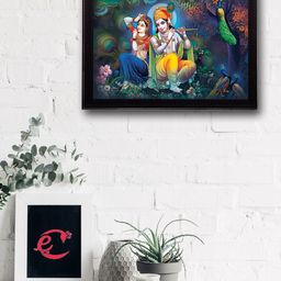 eCraftIndia Multicoloured Radha Krishna UV Wall Art-image-69