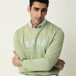 RARE RABBIT Men Raven Graphic Print Sweatshirt-image-49
