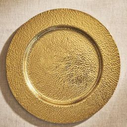 Pure Home and Living Gold Aluminium Textured Decorative Platters-image-16