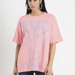 MADAME Peach Floral T-Shirt-image-60