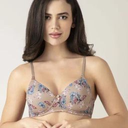 Amante Beige Floral Print Bra-29