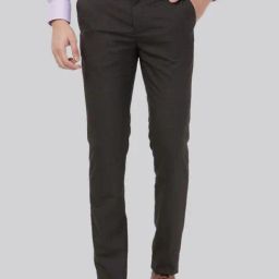 Raymond Brown Slim Fit Checks Trousers-image-52