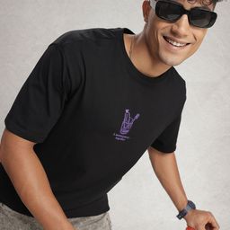 WROGN Drop-Shoulder Sleeves Pure Cotton Oversized T-shirt-image-5
