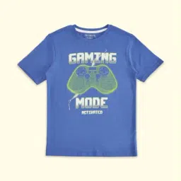 Pantaloons Junior Royal Blue Cotton Printed T-Shirt-picture-16